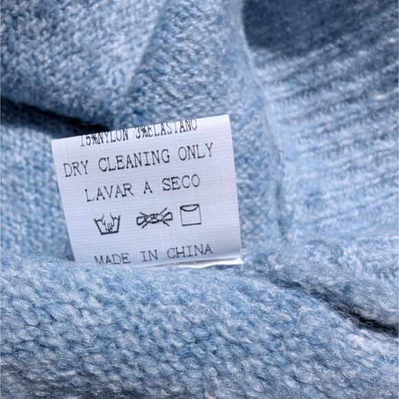 Korye Womans Pullover Sweater with Hood Size Medium Blue Soft Knit Cozy New - Picture 5 of 8